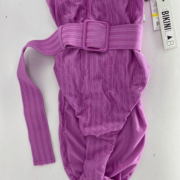 BikiniLab women's fuschia one piece belted bathing suit womens m - Picture 9 of 9